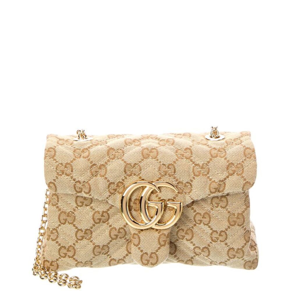 Gucci Gg Marmont Mini Gg Canvas & Leather Shoulder Bag, Brown